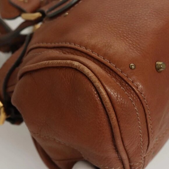 Chloe Paddington Shoulder Bag Leather Brown Gold Auth ep8587 - Picture 4 of 16